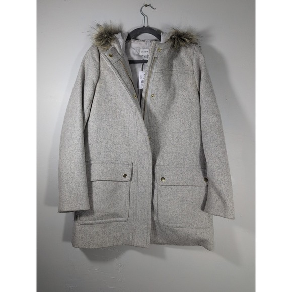 J. Crew Factory Jackets & Blazers - J‎ Crew Coat Womens 4Gray Chateau Parka Italian Wool Classic Minimalist Preppy